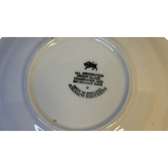 Johnson Brothers Madison Pattern 8-Sided Floral Design Set-2 Coupe Cereal Bowls - Picture 8 of 8